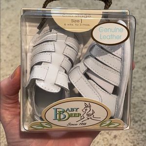 White leather baby sandals